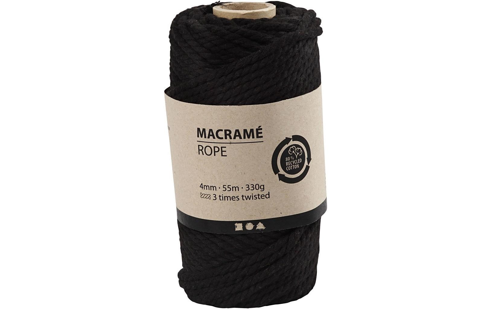 Creativ Company Baumwollgarn Makramee Rope 330 g, Schwarz Creativ Company Baumwollgarn Makramee Rope 330 g, Schwarz
