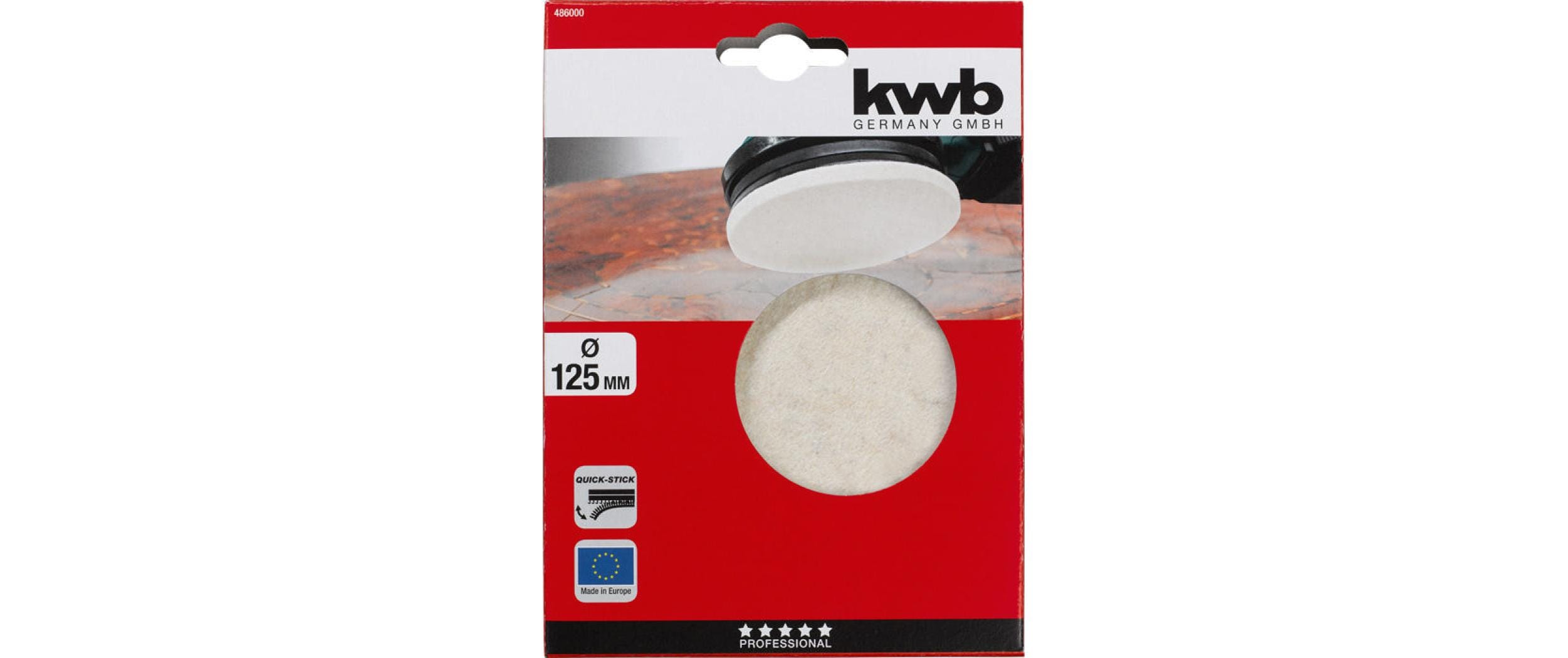 kwb Polierscheibe Ø 125 mm haftend, Filz kwb Polierscheibe Ø 125 mm haftend, Filz