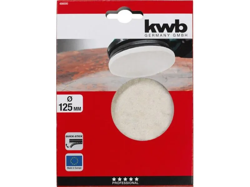 kwb Polierscheibe Ø 125 mm haftend, Filz kwb Polierscheibe Ø 125 mm haftend, Filz