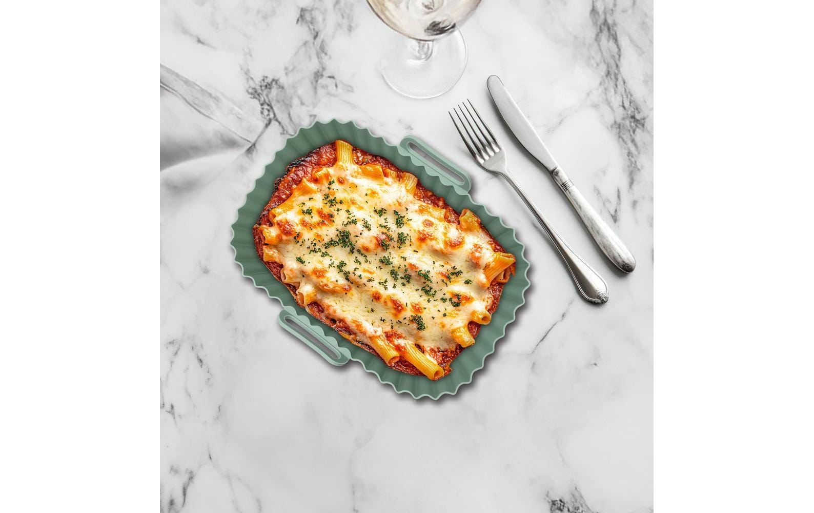 GOURMETmaxx Auflaufform-Set 2 Stück Eckig, Grau/Mint,1500 ml