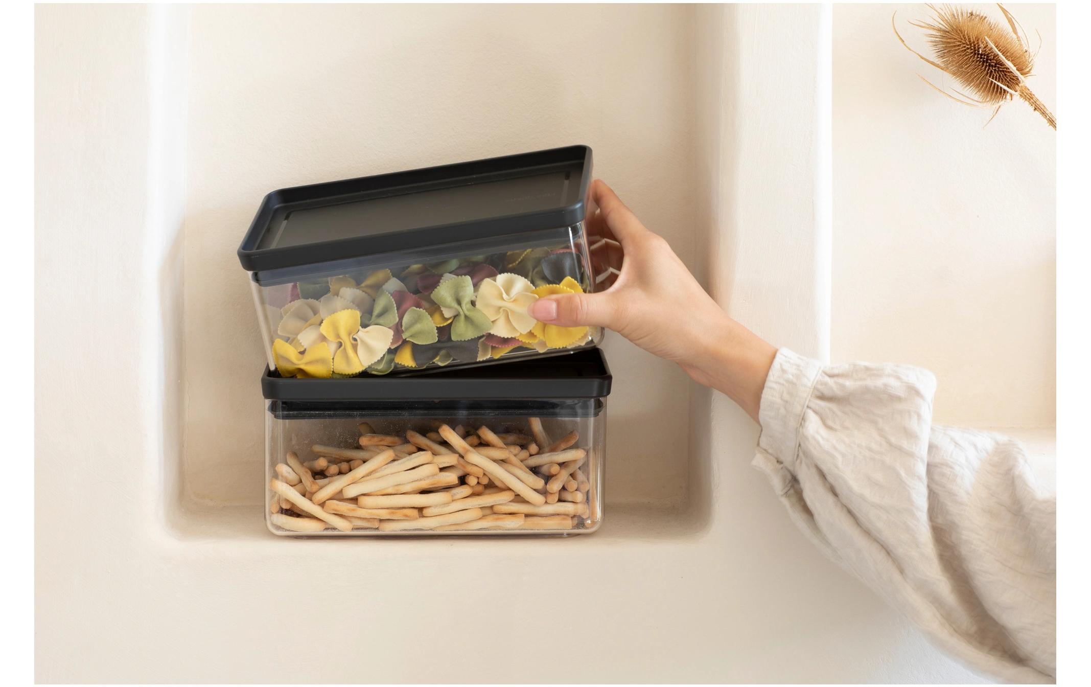 Brabantia Vorratsdose Tasty+ 1.5 l, Dunkelgrau/Grau/Transparent