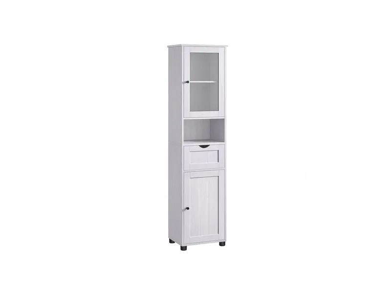 VASAGLE Vitrine Landhausstil 40 x 165 cm, Weiss VASAGLE Vitrine Landhausstil 40 x 165 cm, Weiss