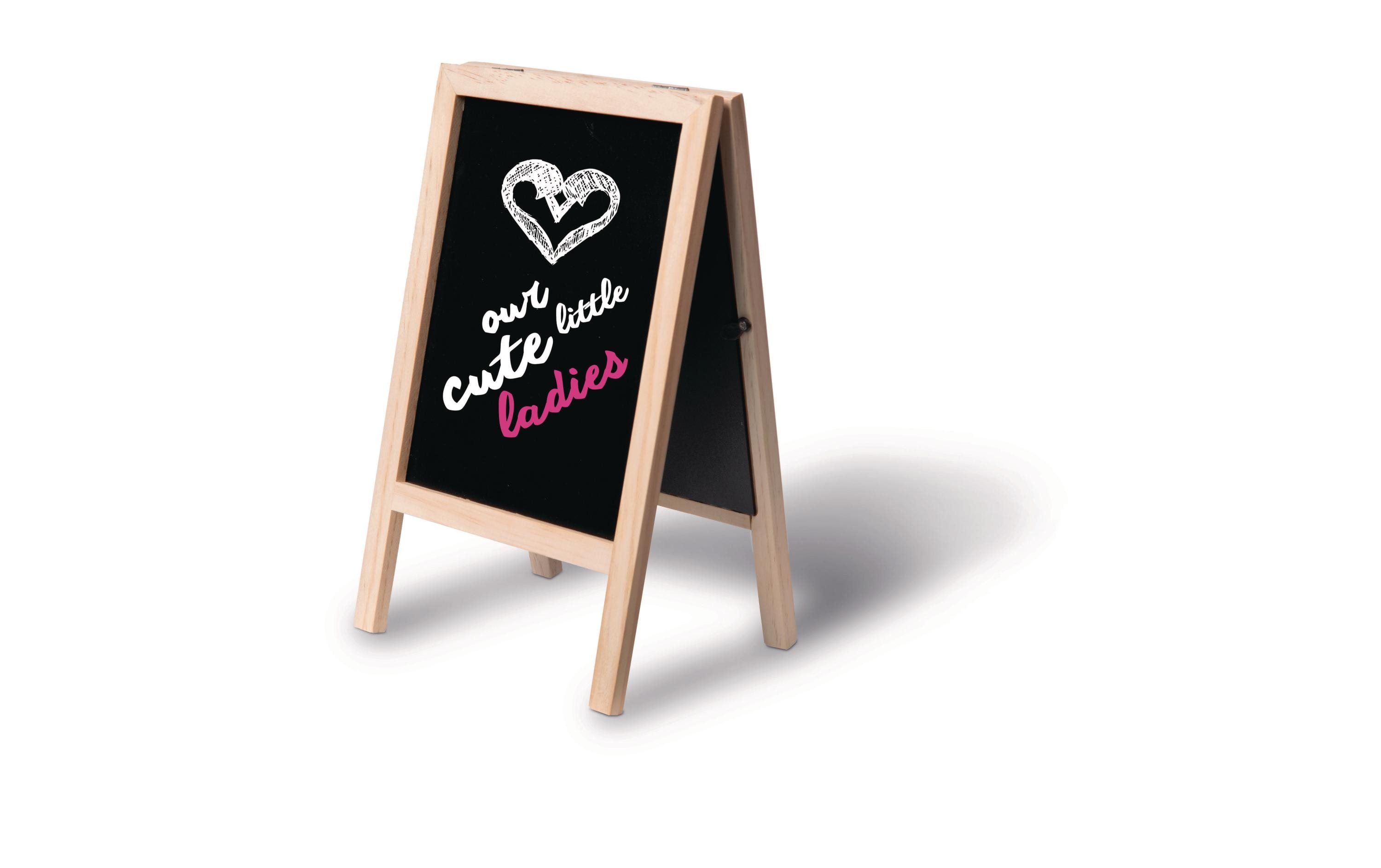 Securit Minikreidetafel Mini 25 x 15.2cm 2 in 1, Hellbraun/Schwarz