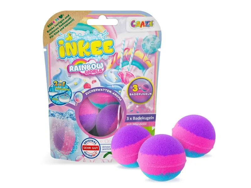 Craze Badekugel Inkee Rainbow World 3 Stück Craze Badekugel Inkee Rainbow World 3 Stück