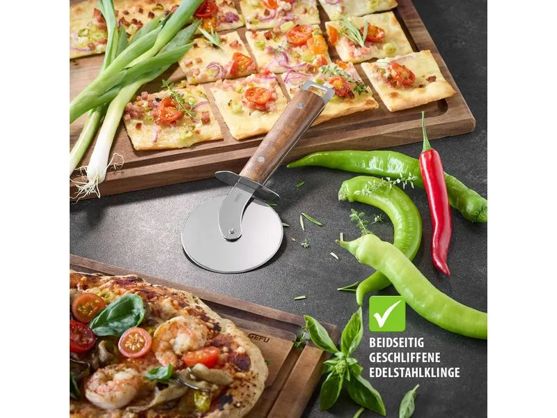 GEFU Pizzaschneider Madero Silber/Braun, 21 x 9.5 x 1 cm GEFU Pizzaschneider Madero Silber/Braun, 21 x 9.5 x 1 cm