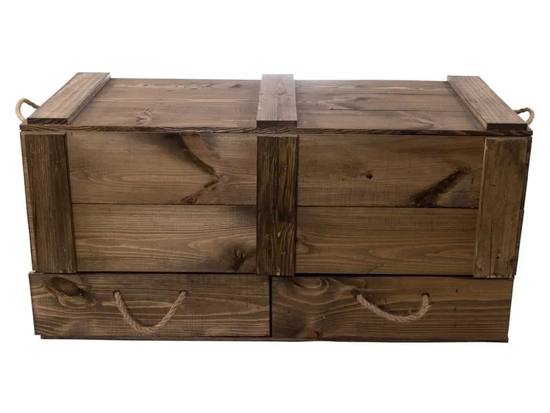 Holz Zollhaus Truhe Vintage Braun, 85 x 40 cm Holz Zollhaus Truhe Vintage Braun, 85 x 40 cm