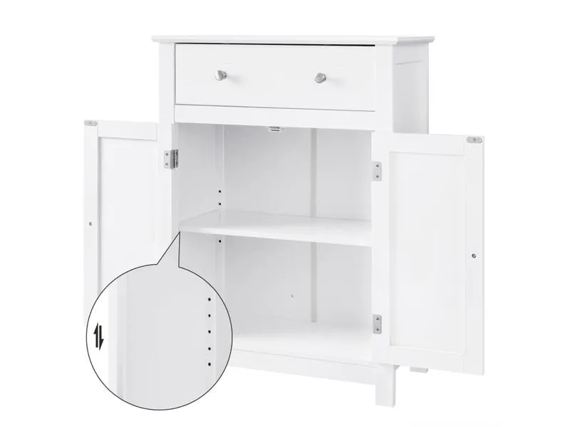 VASAGLE Badezimmerregal mit Schublade 60 x 80 cm, Weiss