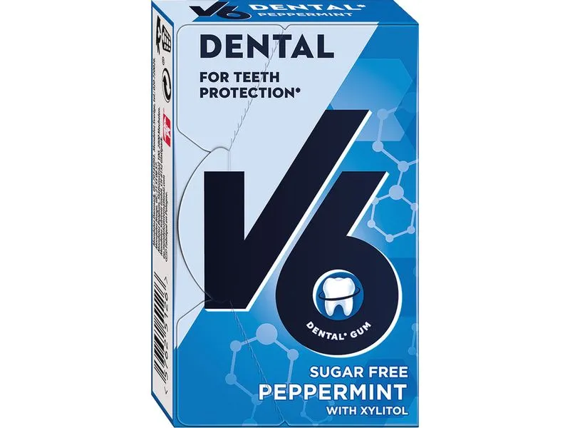 V6 Kaugummi Dental Peppermint 24 g V6 Kaugummi Dental Peppermint 24 g