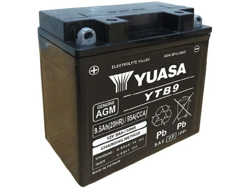 YUASA Motorradbatterie AGM 2V/9.5Ah/95A