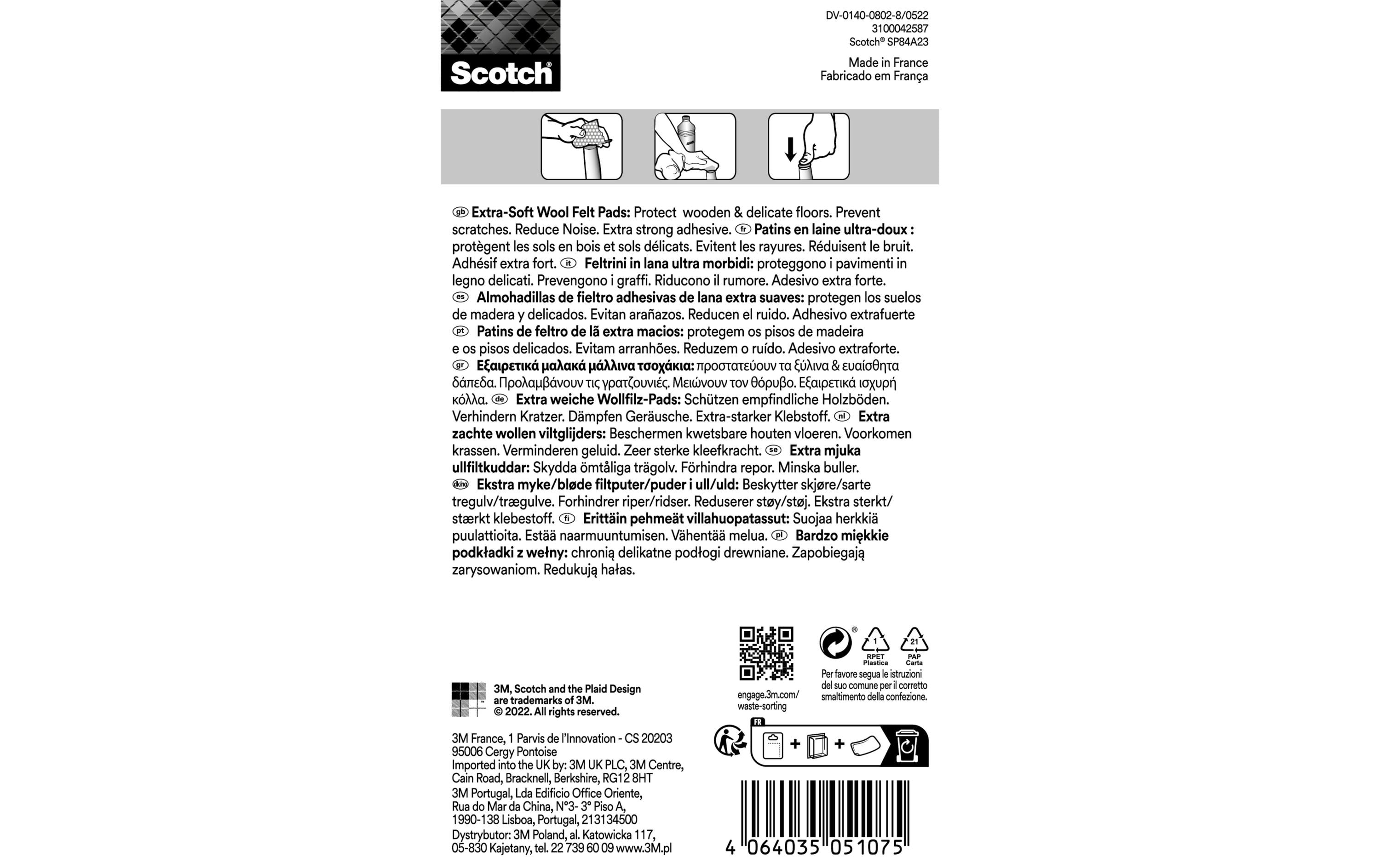 3M Filzgleiter Extra-Soft, Ø 50 mm, Beige, 4er Pack 3M Filzgleiter Extra-Soft, Ø 50 mm, Beige, 4er Pack