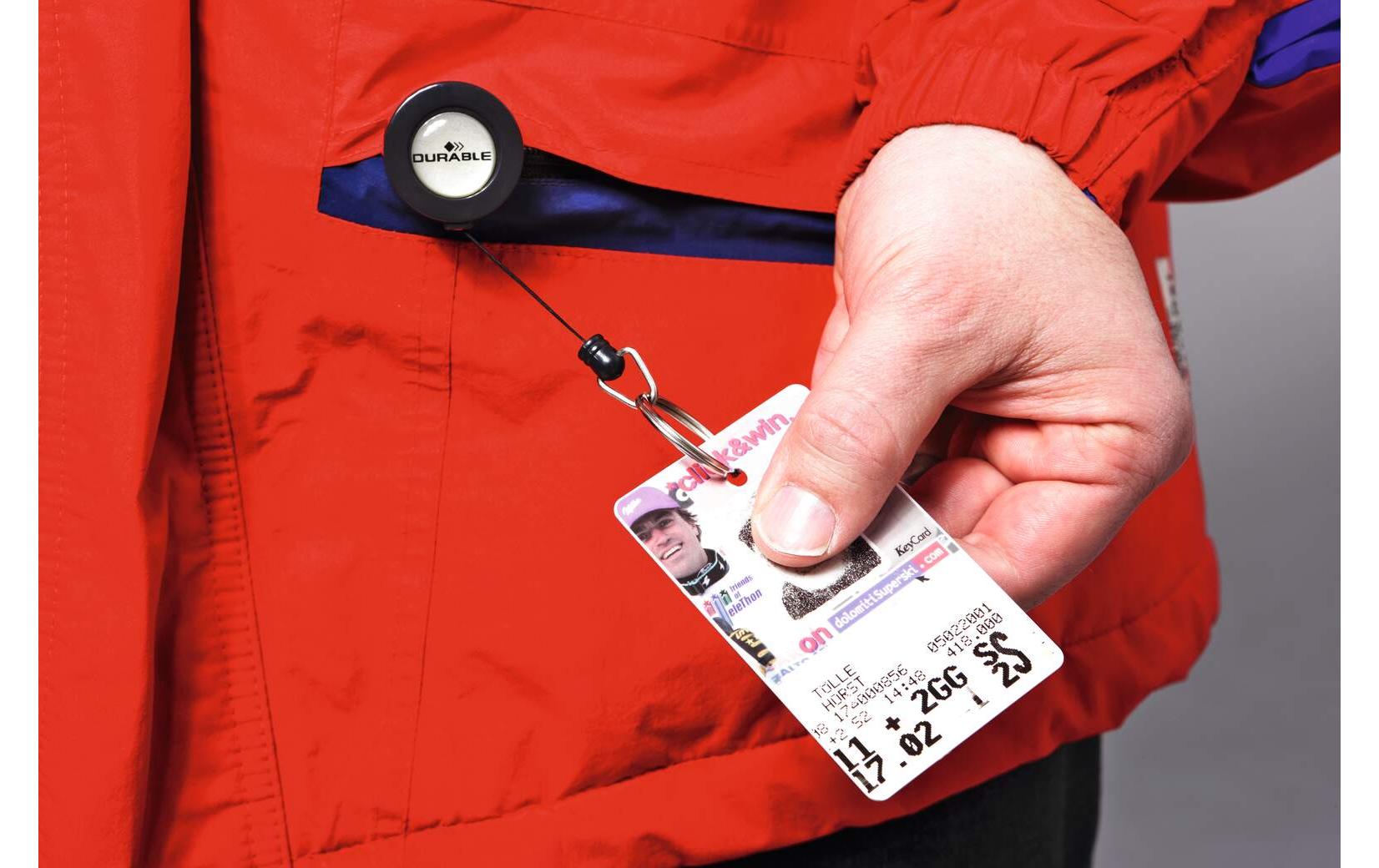 DURABLE Ausweishalter mit Jojo Anthrazit, 10 Stück DURABLE Ausweishalter mit Jojo Anthrazit, 10 Stück