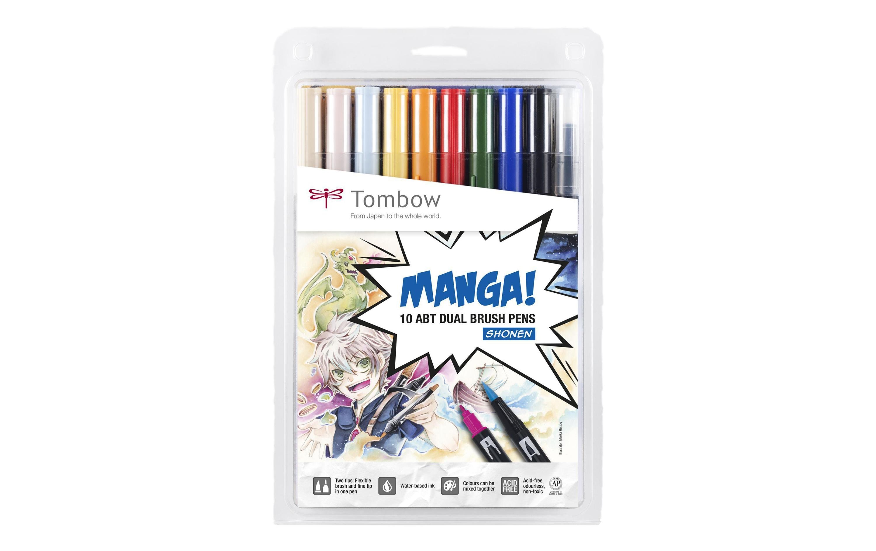 Tombow Manga Shonen 12 Stück, Mehrfarbig