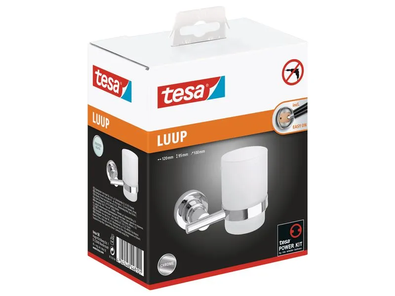 tesa Luup Zahnbürstenhalter ohne Bohren, silber