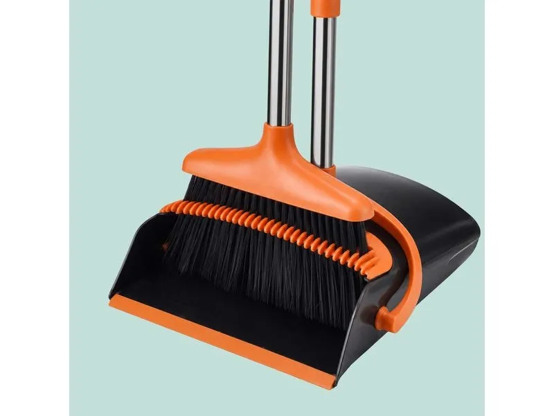 relaxdays Kehrgarnitur Edelstahl / Kunststoff, Schwarz / Orange relaxdays Kehrgarnitur Edelstahl / Kunststoff, Schwarz / Orange