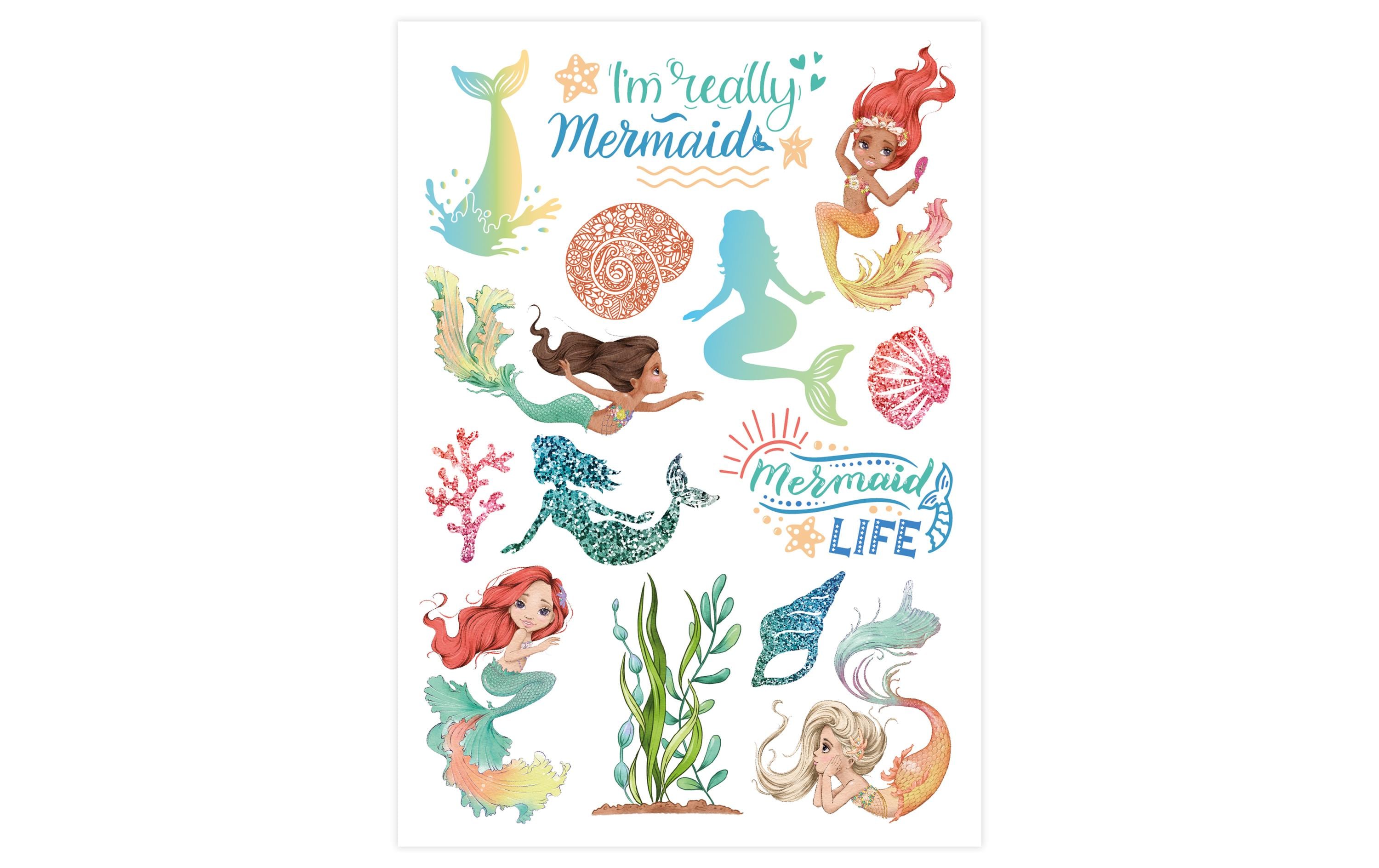 Papierdrachen Tattoo Set Metallic – Meerjungfrauen Papierdrachen Tattoo Set Metallic – Meerjungfrauen