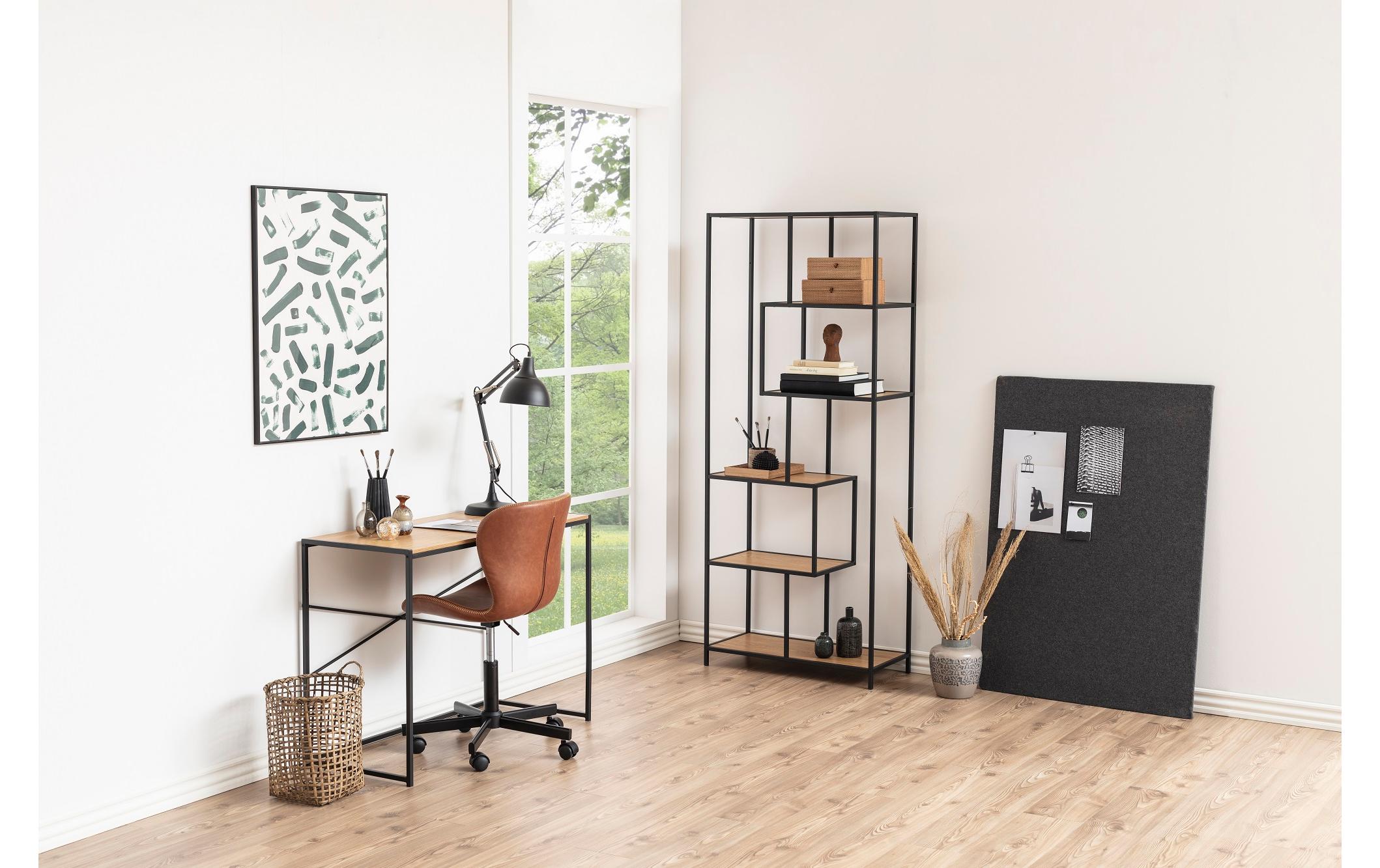 AC Design Tisch Seaford, Schwarz matt / Wildeiche matt