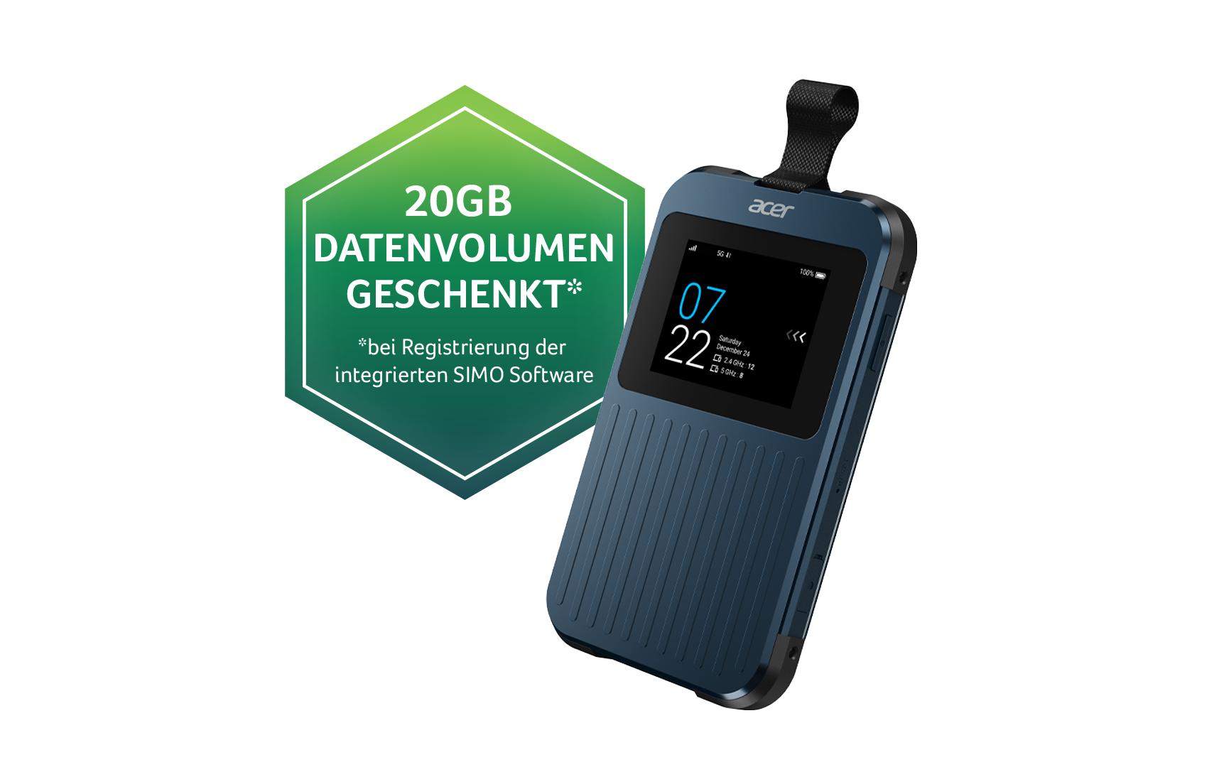 Acer 5G Hotspot Connect Enduro M3 inkl. 20 GB Datenpaket Acer 5G Hotspot Connect Enduro M3 inkl. 20 GB Datenpaket