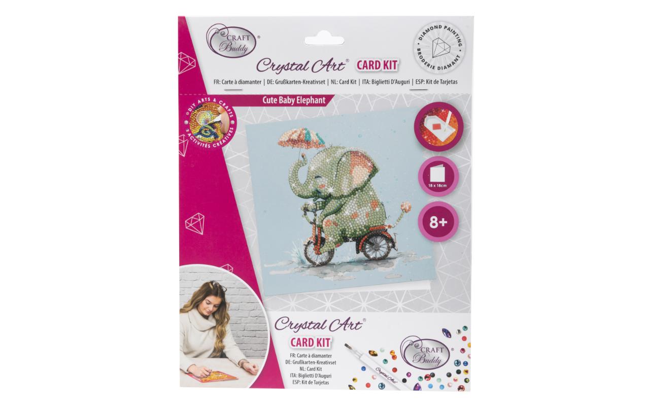 CRAFT Buddy Bastelset Crystal Art Card Elefant CRAFT Buddy Bastelset Crystal Art Card Elefant