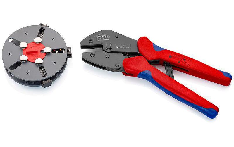 Knipex Crimpzange 250 mm mit 3 Wechseleinsätzen