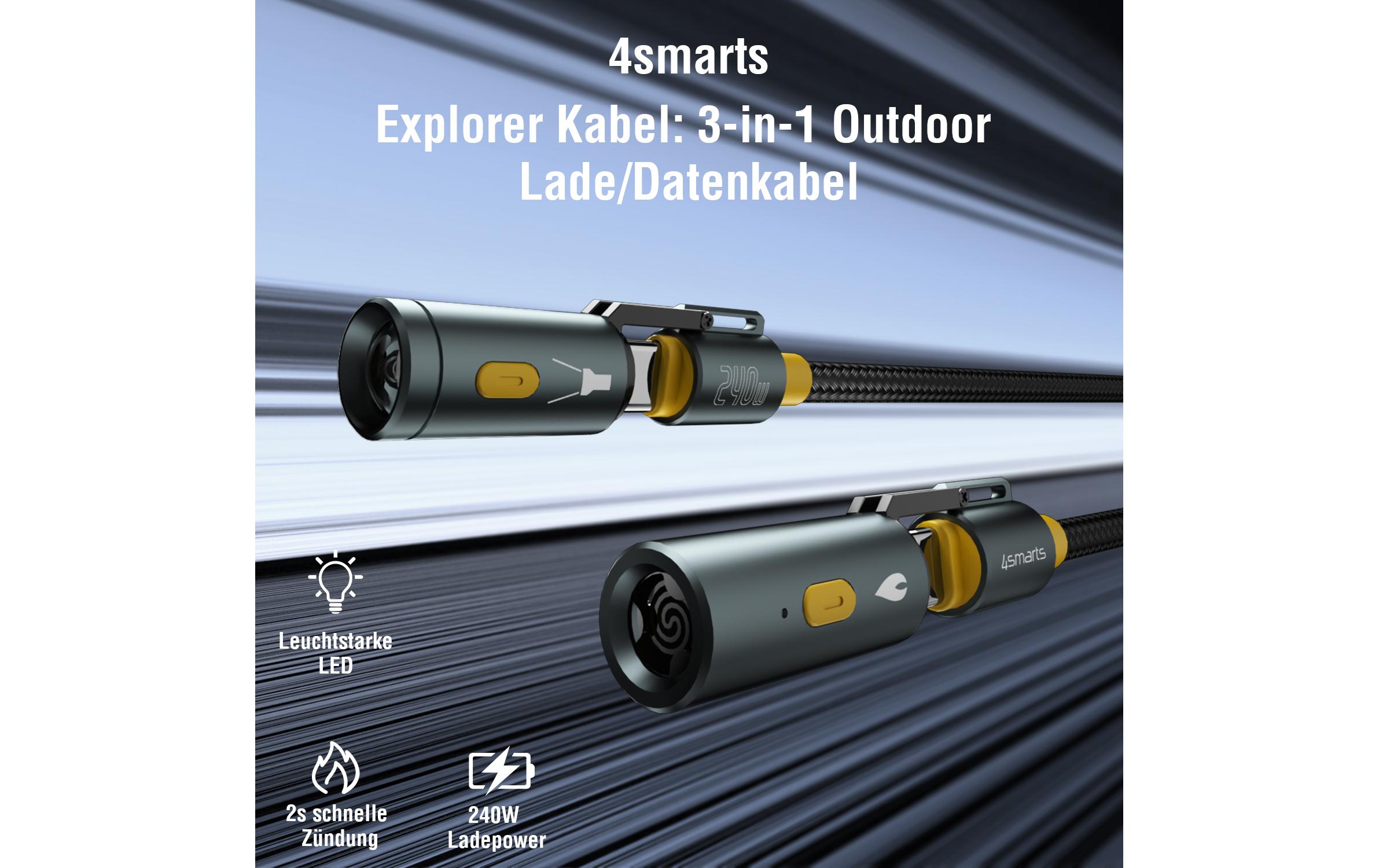 4smarts 3in1 USB-C Kabelset Explorer USB C - USB C 1.5 m