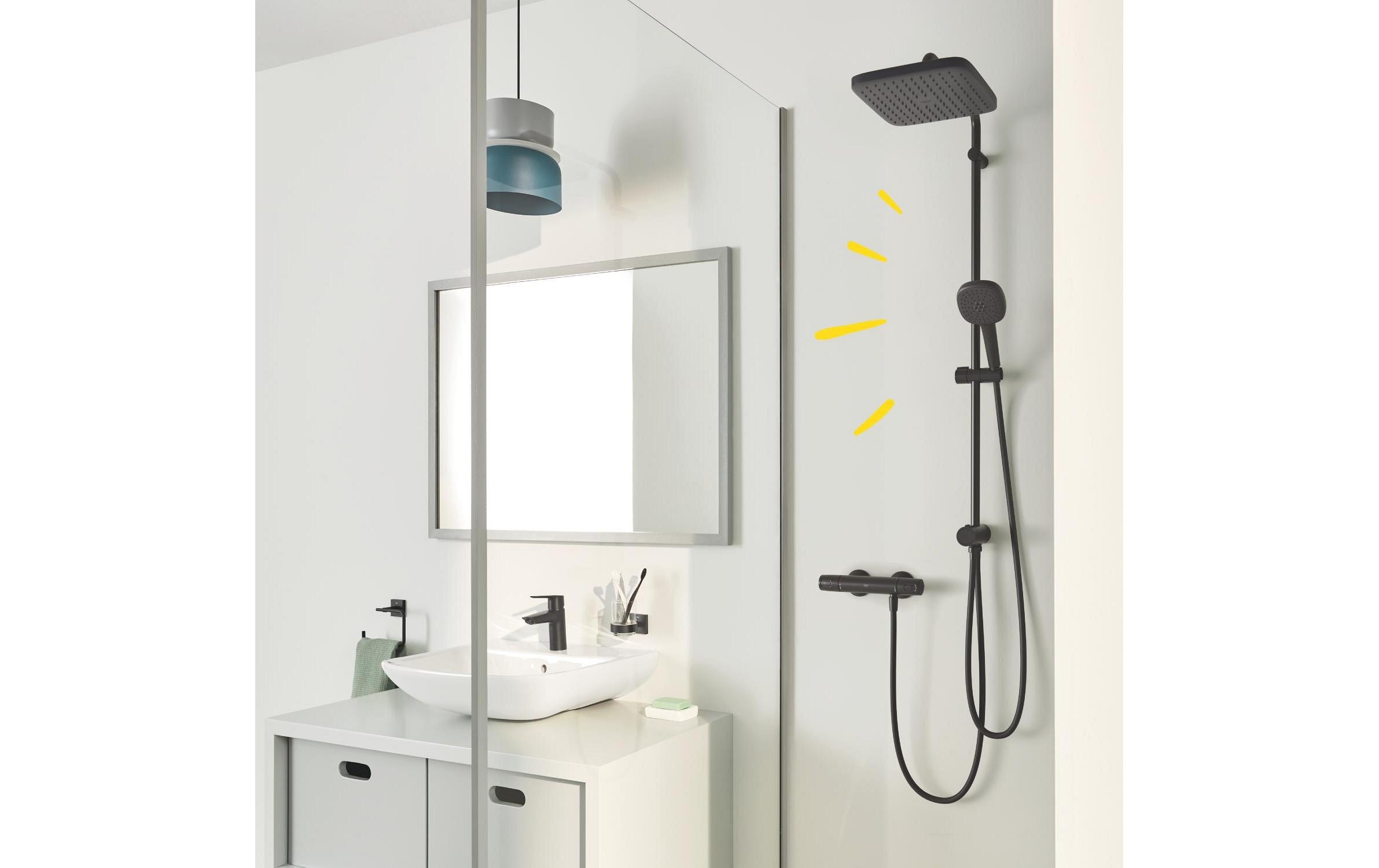 GROHE Vitalio Comfort 250 eckig Mattschwarz