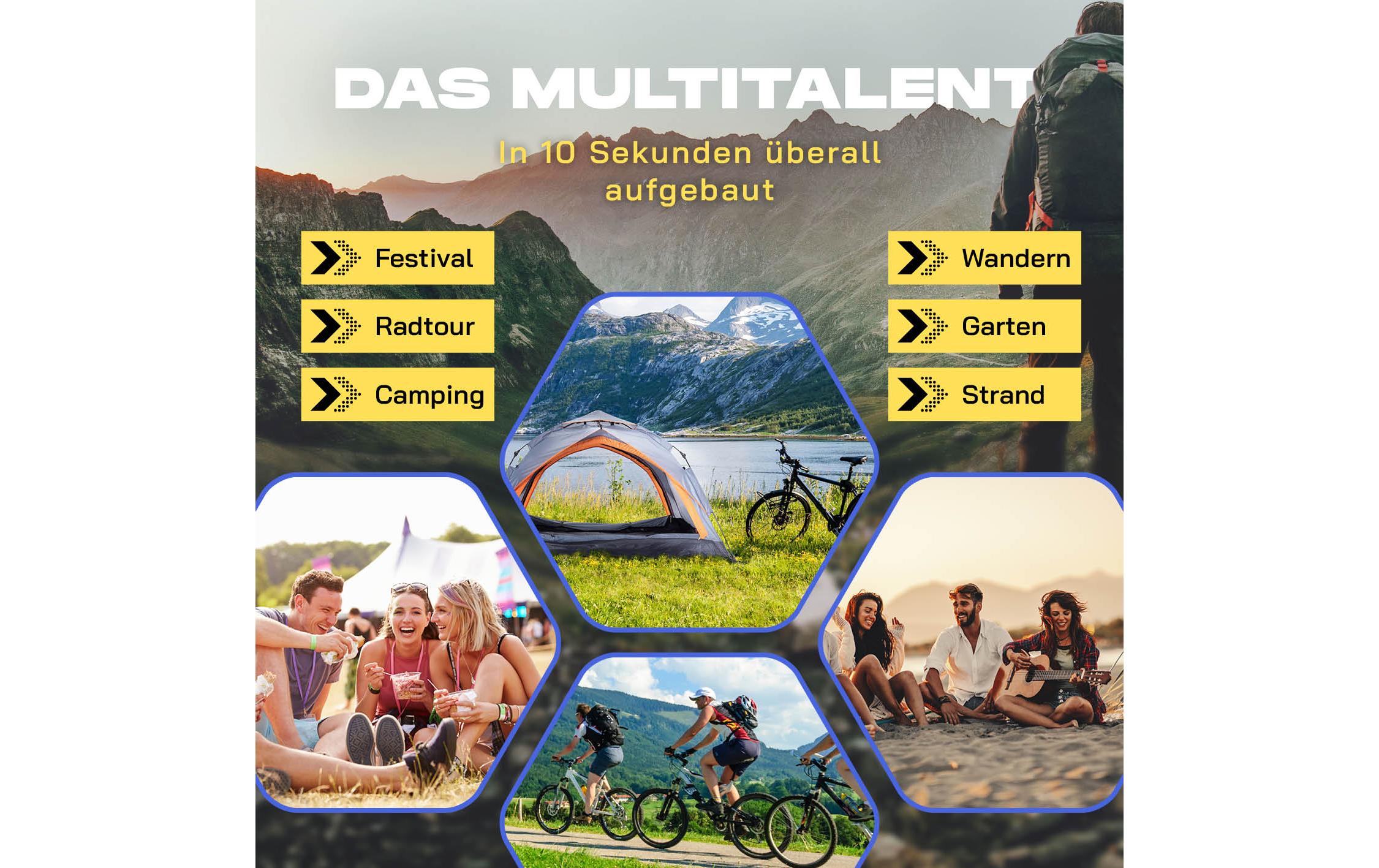 Where tomorrow Pop-Up-Zelt Drei Personen - Grau