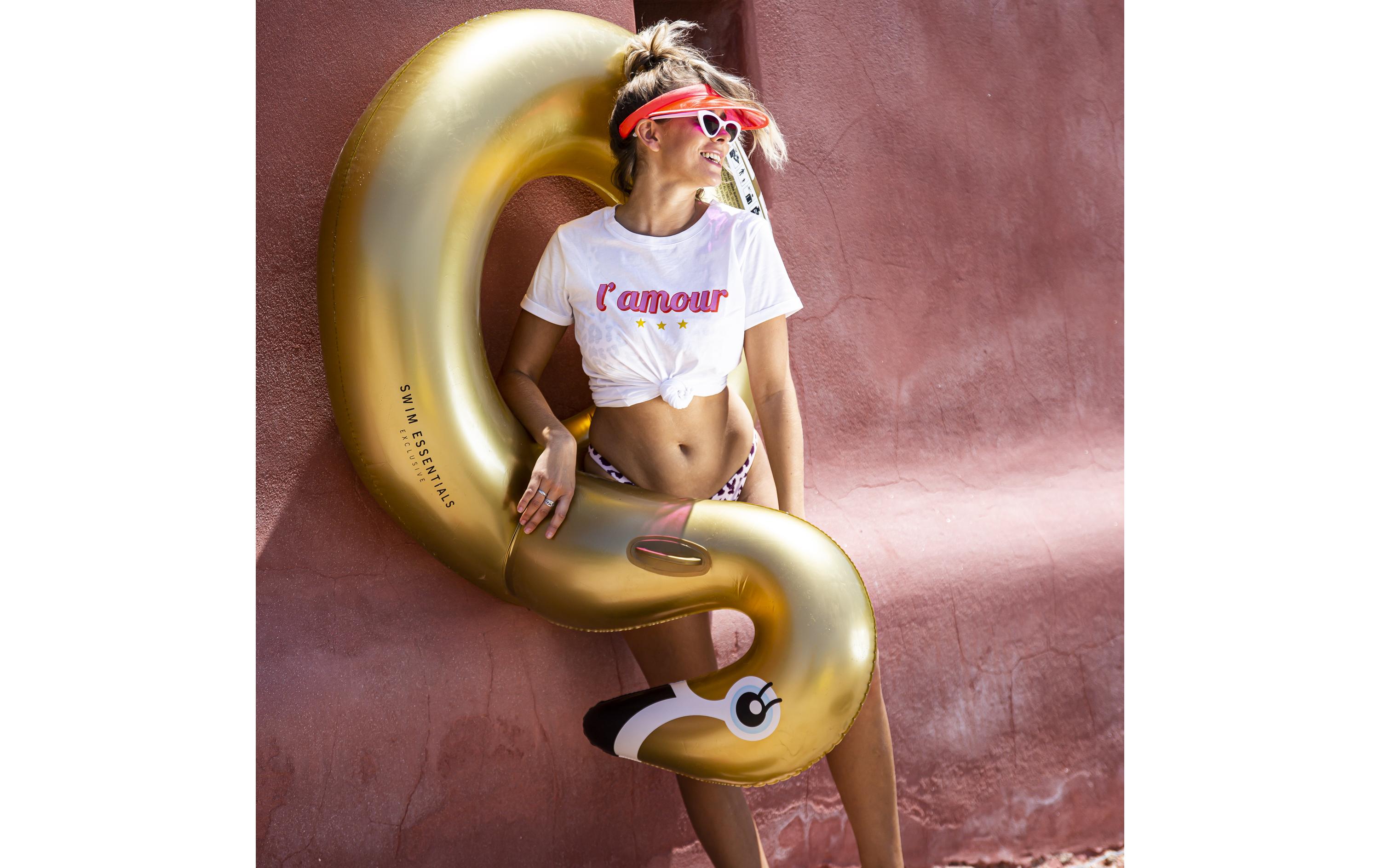 Swim Essentials Schwimmring Gold Swan 95 cm