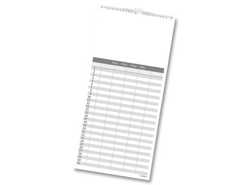 Folia Dauerkalender Familienplaner 23 x 49 cm, Weiss