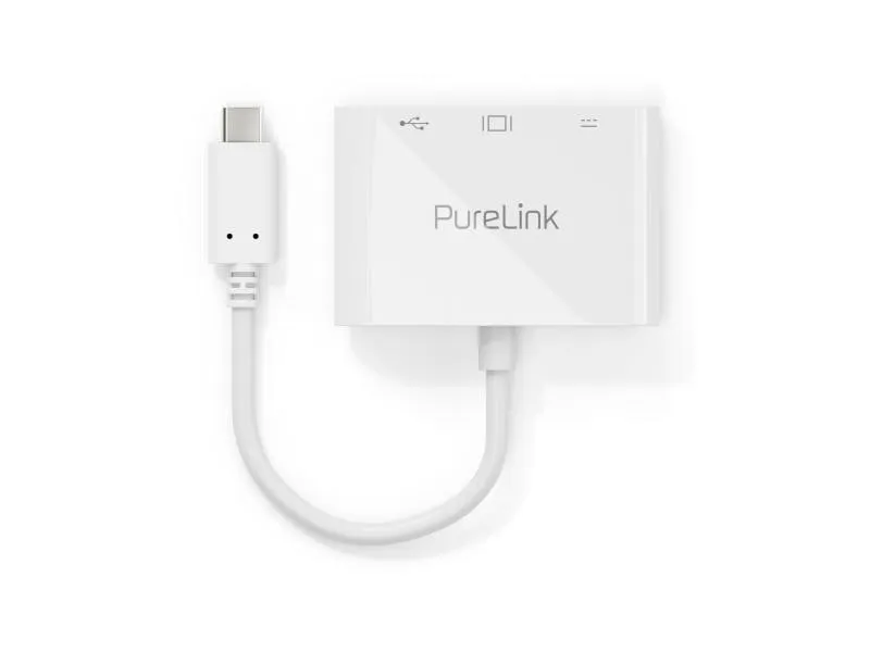 PureLink Multiport Adapter IS270 USB-C - HDMI & USB-A3.1, weiss