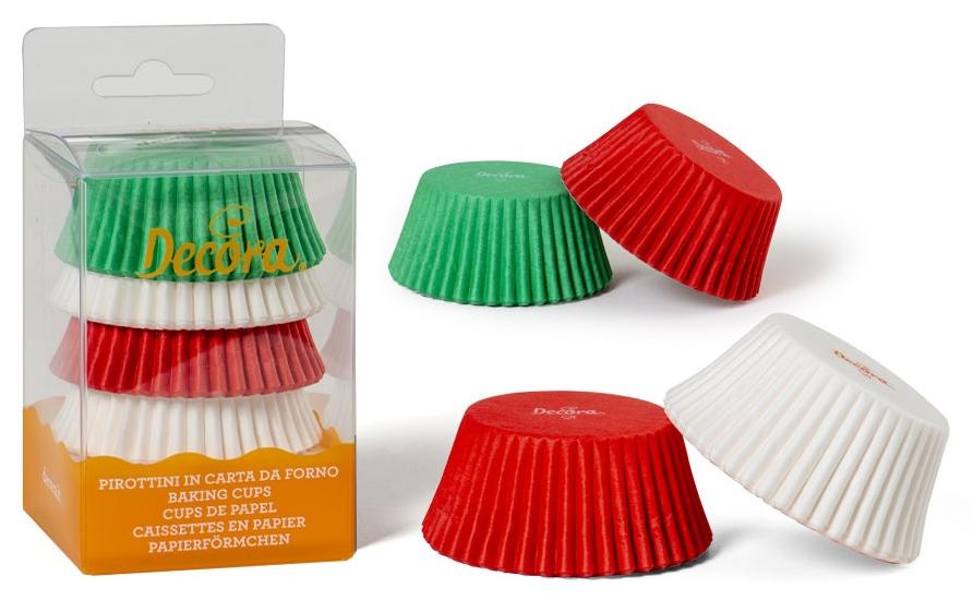 Decora Muffin Backform 75 Stück, Rot, Weiss und Grün