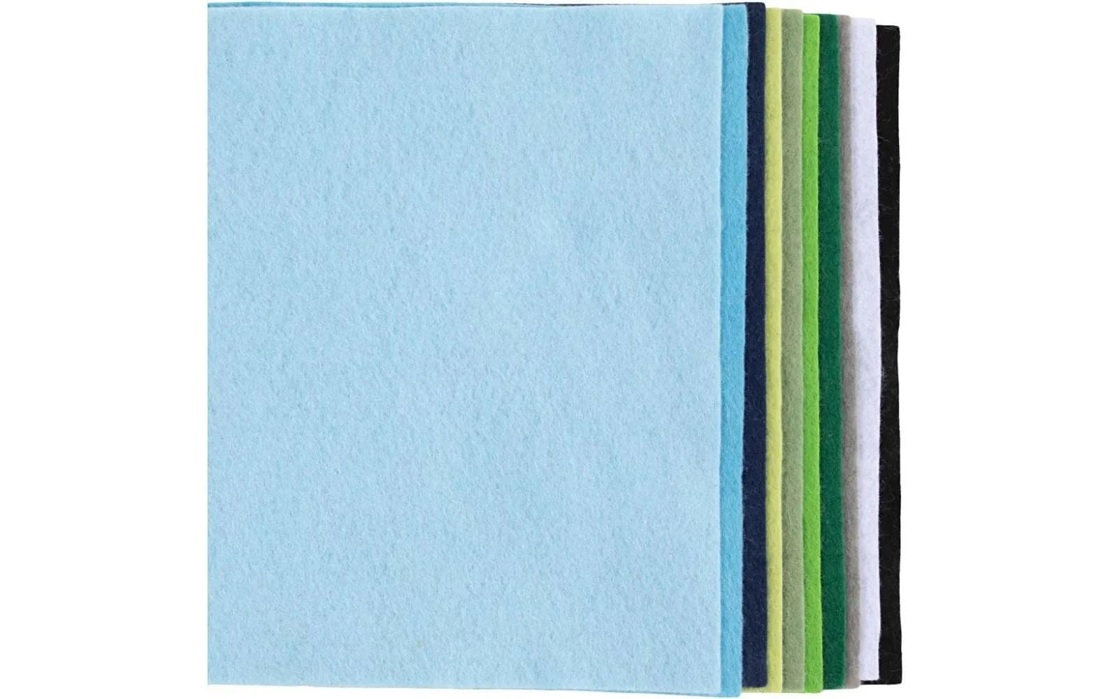 Creativ Company Bastelfilz 10 Stück, Sortiert, Blau-Grün
