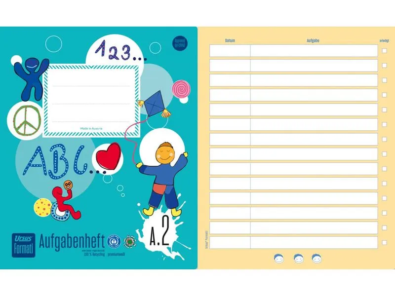Formati Hausaufgabenheft A.2 mit Wochenplan, 20 Blatt
