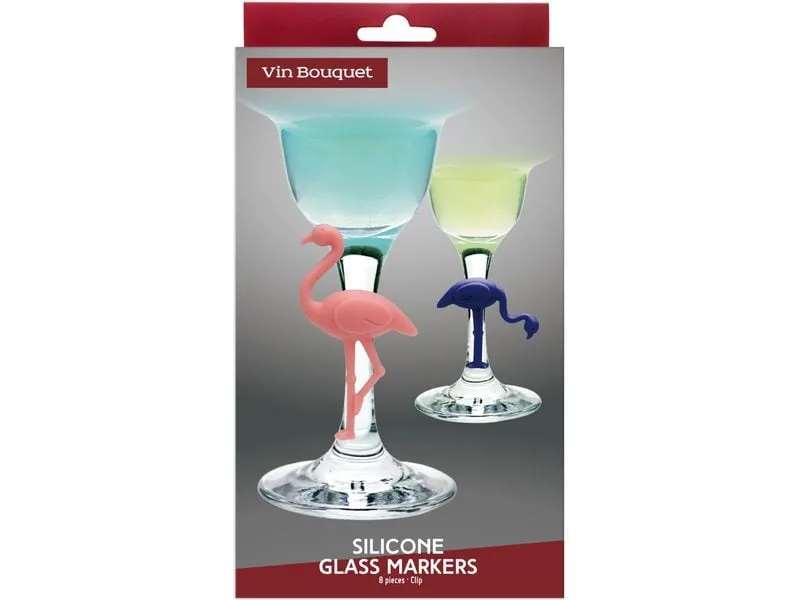 Vin Bouquet Glasmarkierer Glasmarker 8 Stück, Mehrfarbig