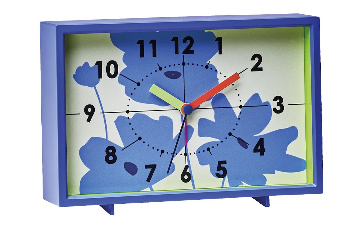 Chic Mic Tischuhr Vintage Clock-transcience of flower Weiss/Blau