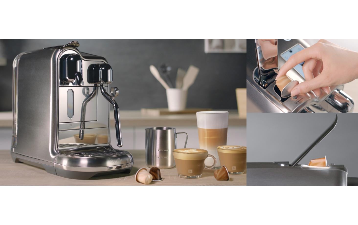 Sage Kaffeemaschine Nespresso Creatista Pro SNE900BSS Silber