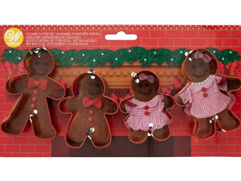 BackshopSchweiz Ausstechformen Lebkuchen Familie Set Edelstahl, 4-teilig