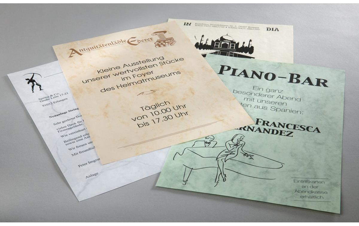 Sigel Motivpapier Marmor-Papier A4, 90 g, 100 Blatt, Sandbraun