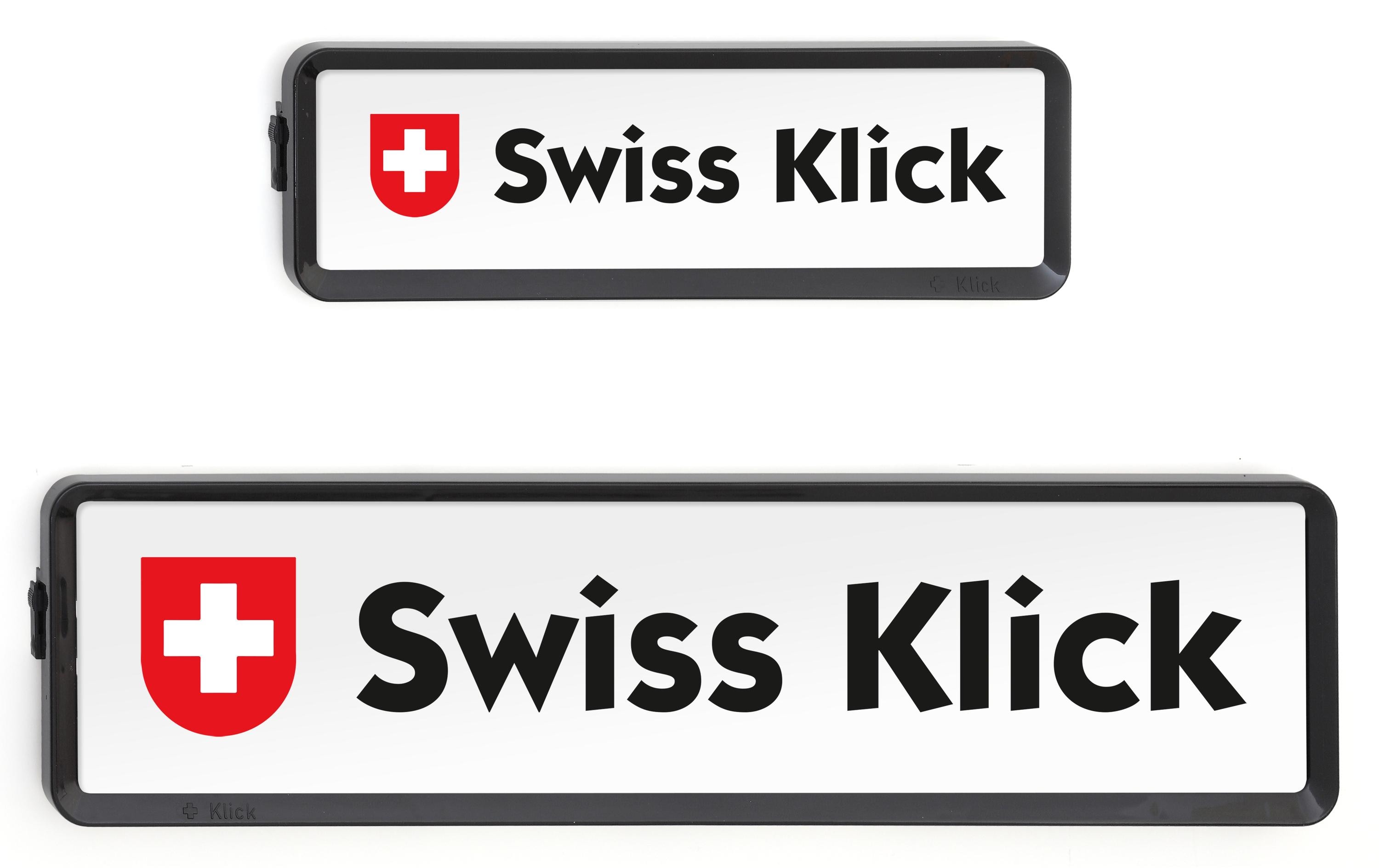 Swiss Klick Kennzeichenhalterset Langformat Schwarz Swiss Klick Kennzeichenhalterset Langformat Schwarz