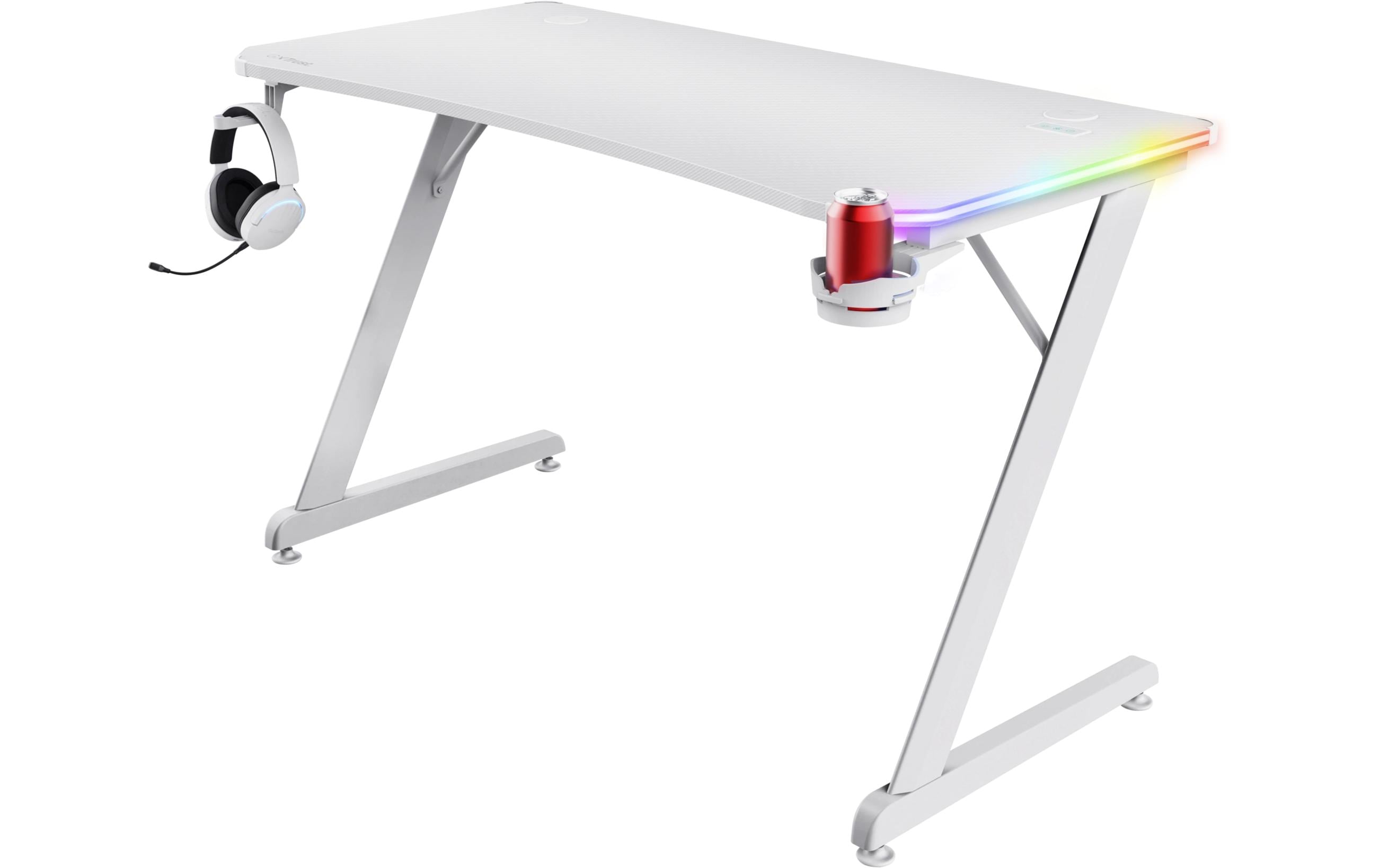 Trust Gaming Tisch GXT 709W Luminus RGB Weiss