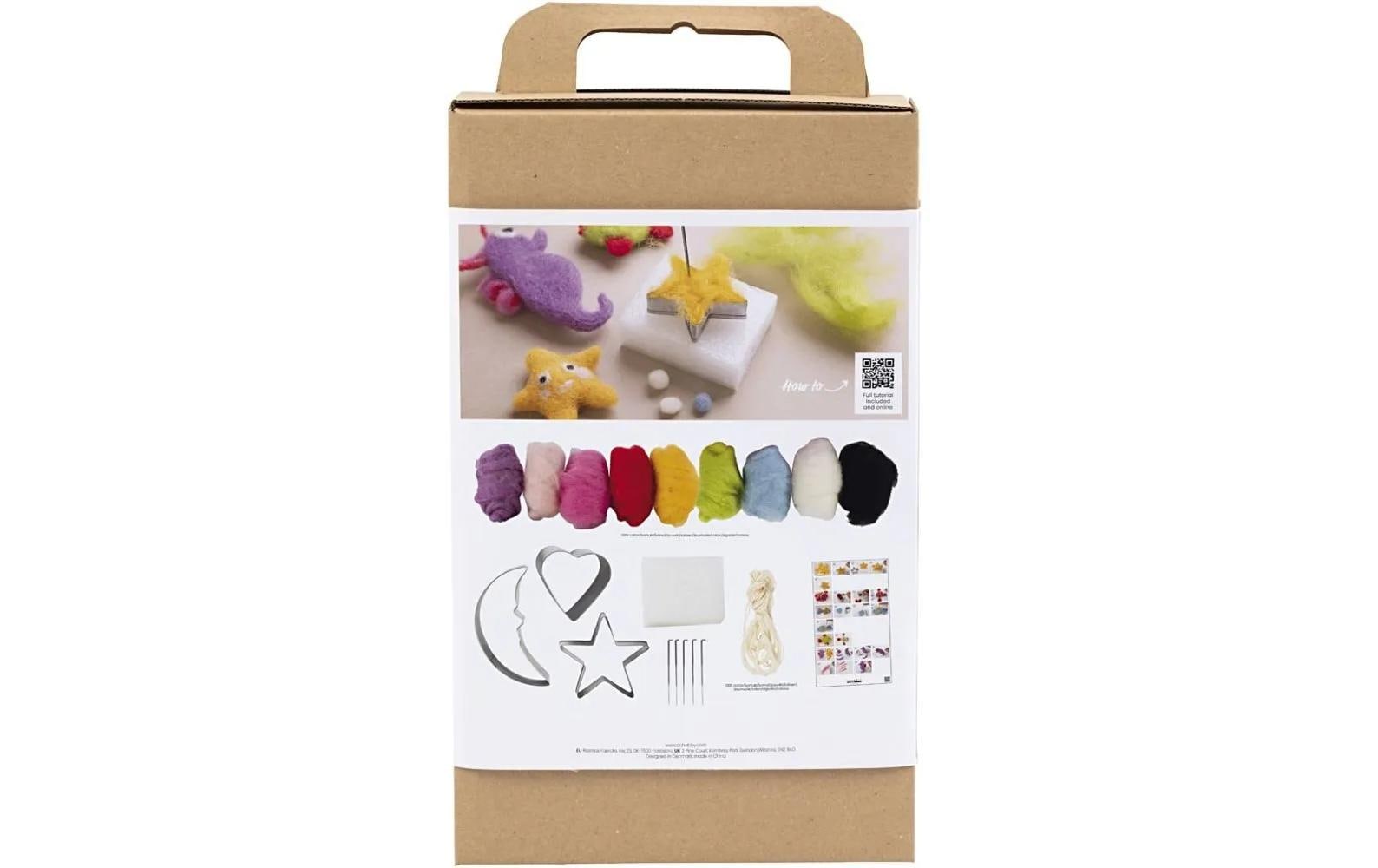 Creativ Company Bastelset Nadelfilzen Wolle, Filz, Schablonen
