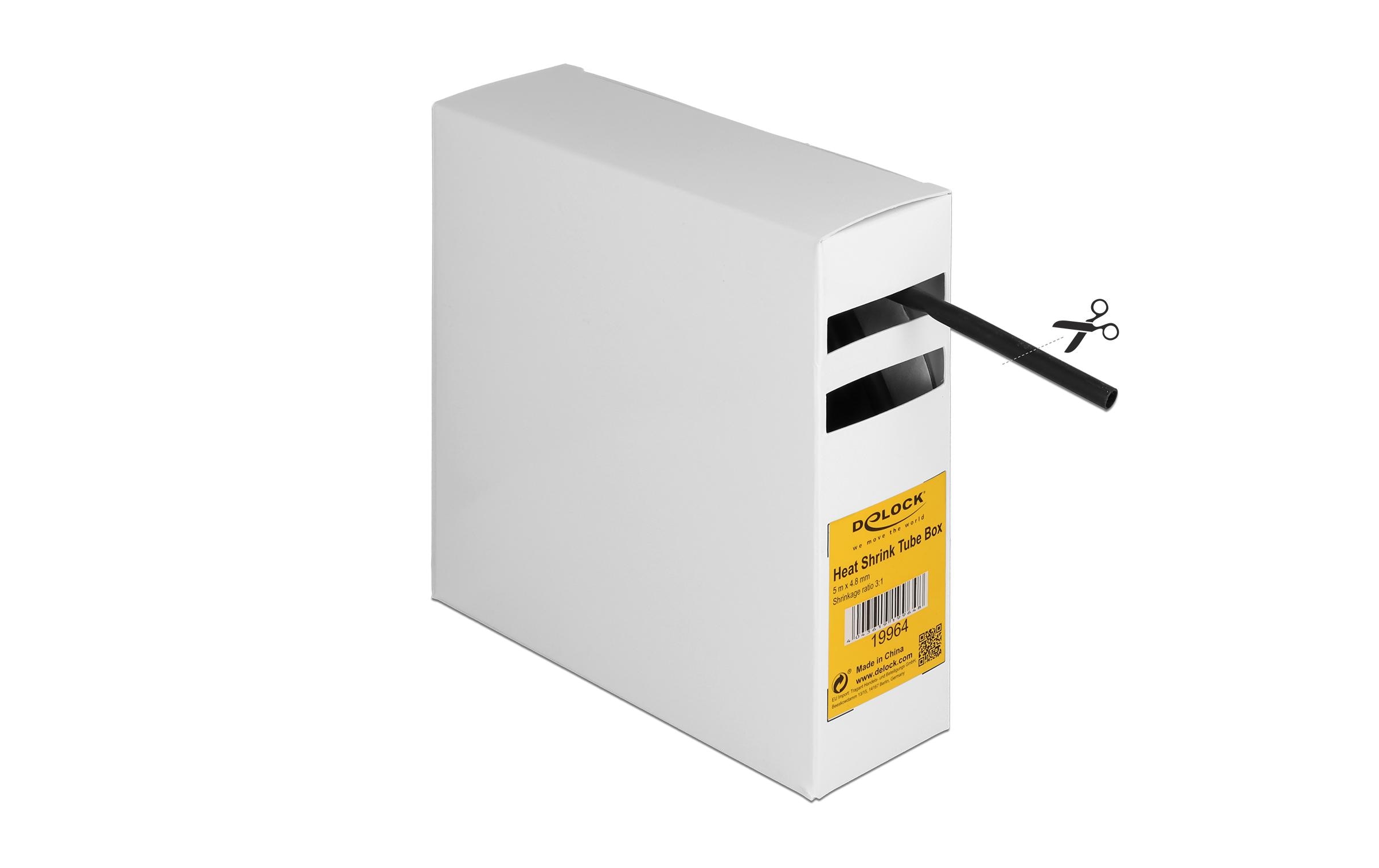 Delock Schrumpfschlauch Box mit Innenkleber, 5 m x 4.8 mm