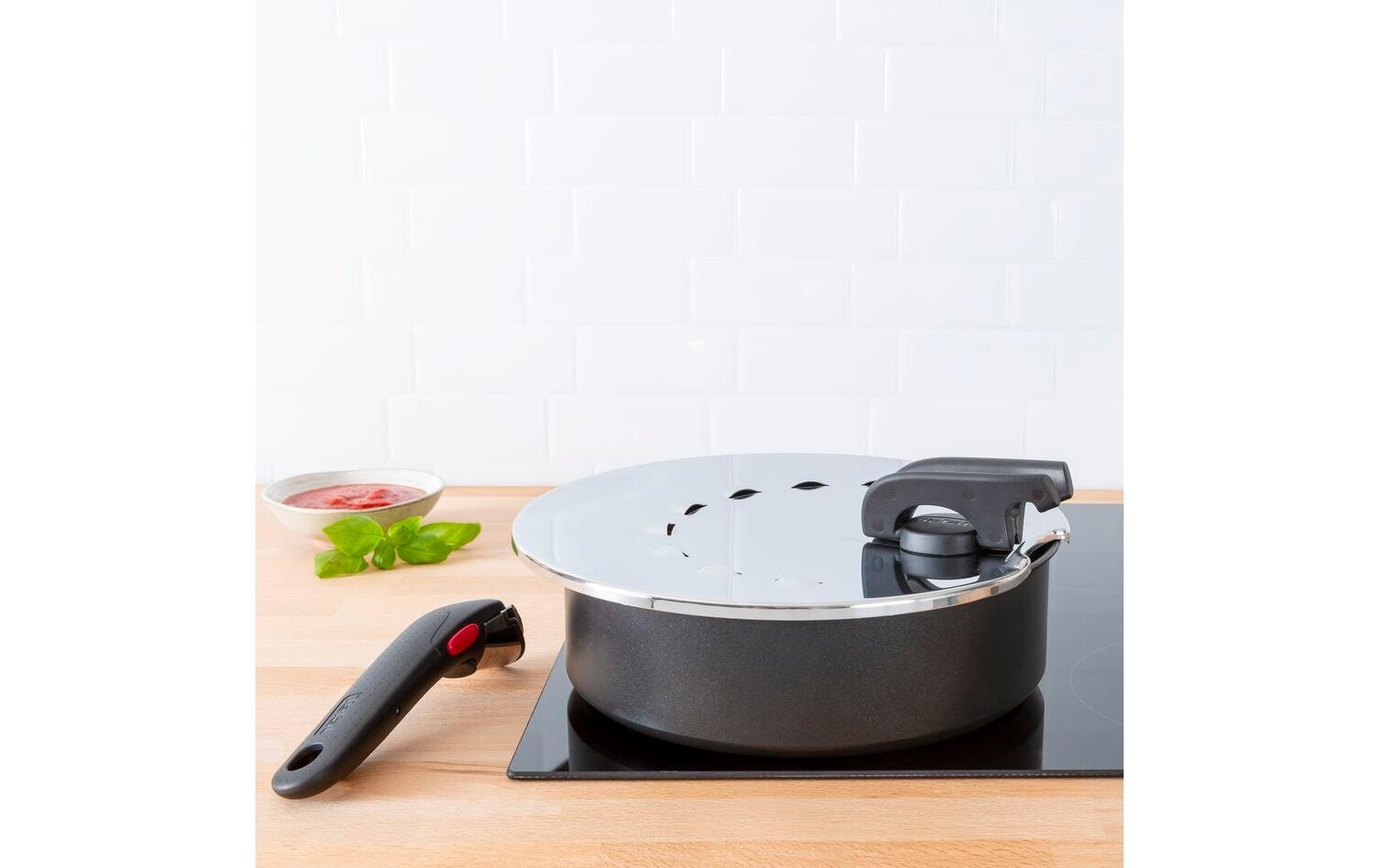 Tefal Multideckel Ingenio 20 cm/28 cm, Schwarz/Silber