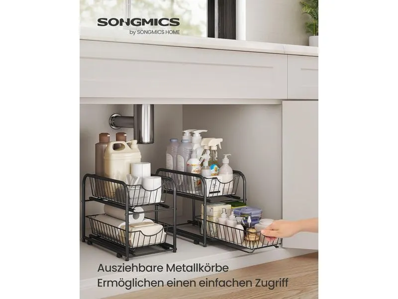 Songmics Ausziehbare Home Organizer Schwarz