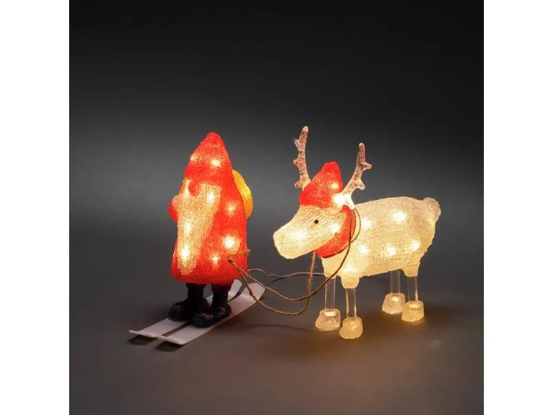 Konstsmide LED-Figur Acryl Santa mit Rentier, 40 LED Konstsmide LED-Figur Acryl Santa mit Rentier, 40 LED