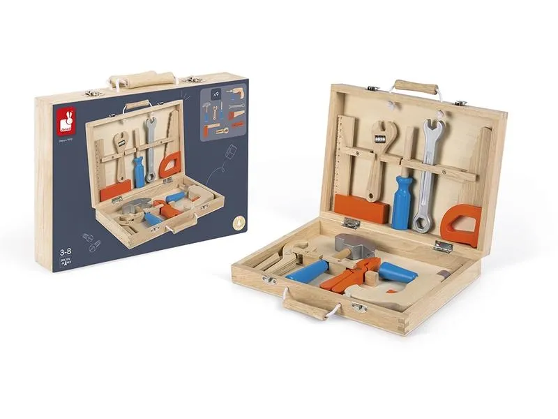 Janod Handwerker Brico'Kids Werkzeugkoffer Holz Janod Handwerker Brico'Kids Werkzeugkoffer Holz