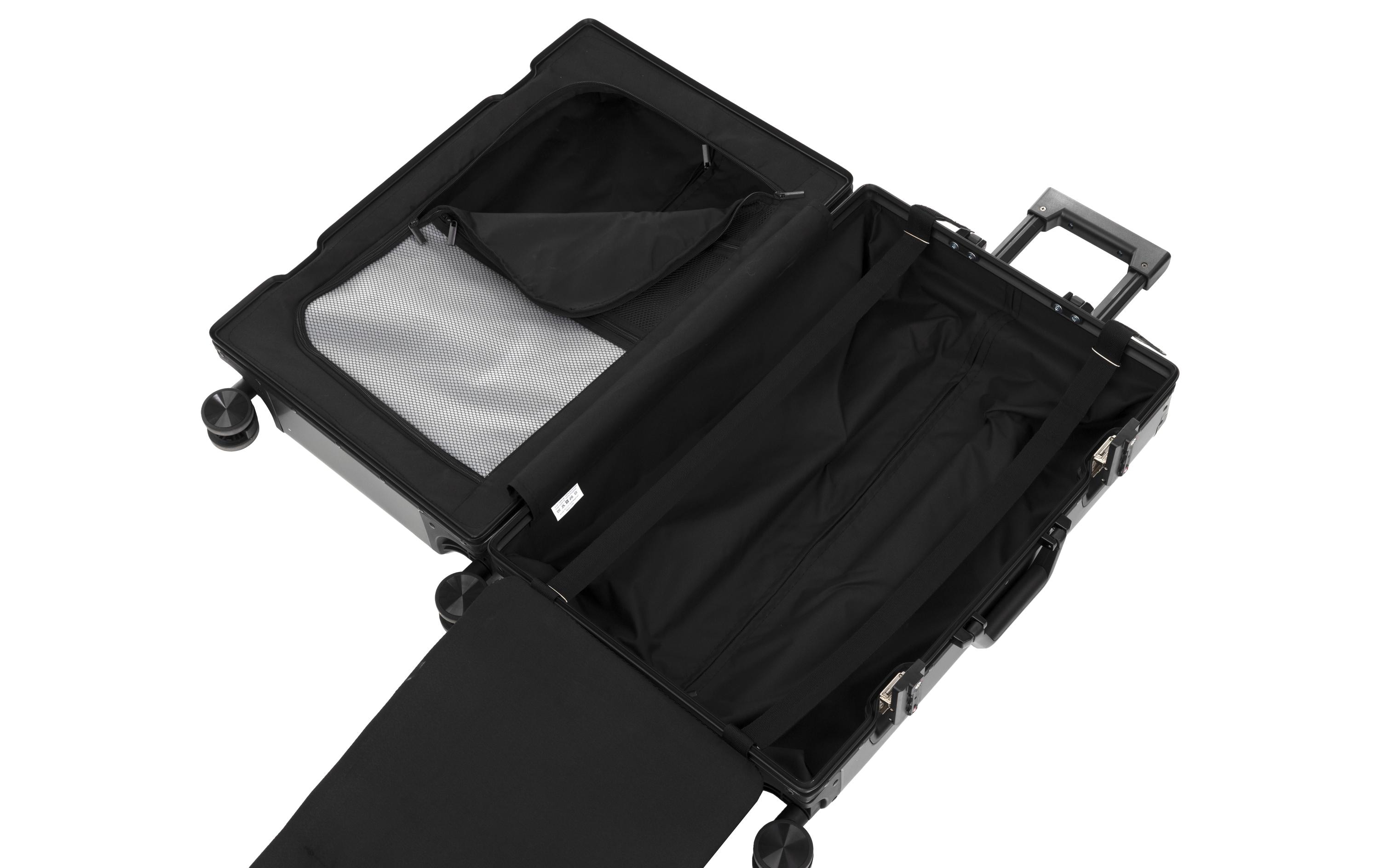 KOOR Reisekoffer Aluminium 58 L, Grau/Grün