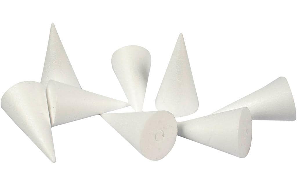 Creativ Company Styropor-Kegel 50 Stück, Weiss