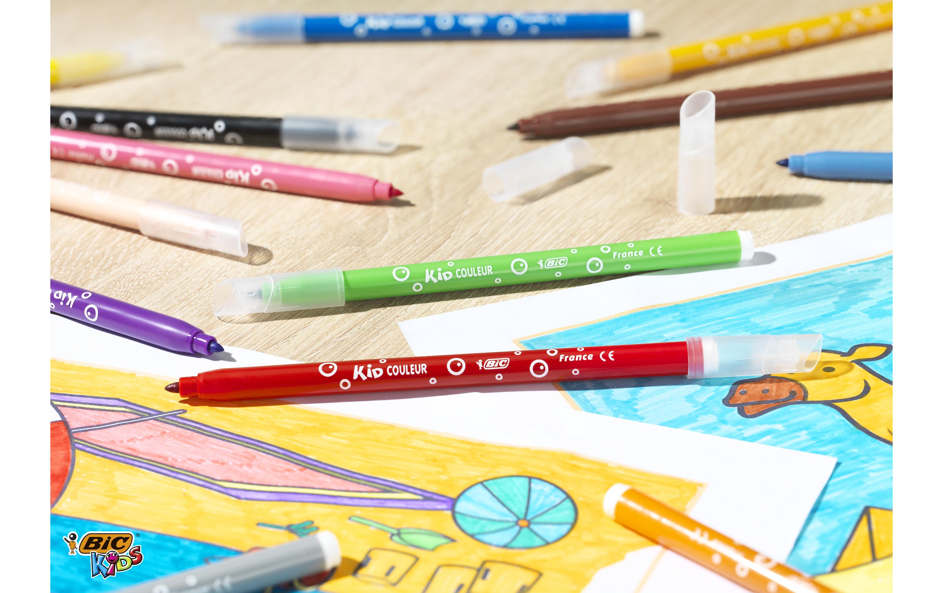 BIC Filzstift Fasermaler Kid Couleur 24 Stück 0.8 mm, 24 Farben