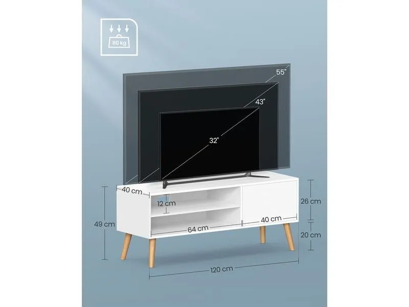 VASAGLE TV-Möbel Skandinavisch 110 x 40 cm, Weiss VASAGLE TV-Möbel Skandinavisch 110 x 40 cm, Weiss