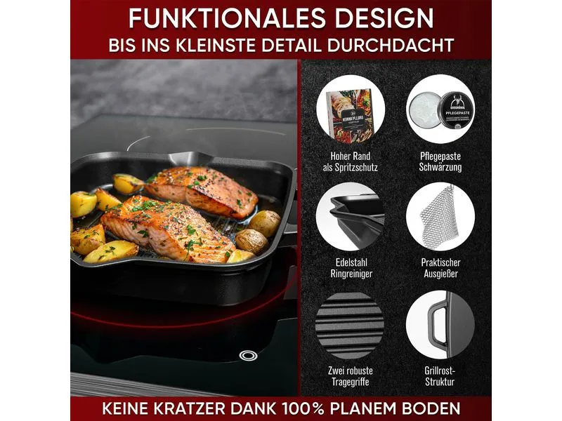 Gusskoenig Eingebrannte Grillpfanne 30 cm
